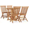 Image de vidaXL Ensemble à manger d'extérieur pliable 5 pcs - Bois de teck