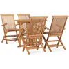 Image de vidaXL Ensemble extérieur pliable 5 pcs - Bois de teck
