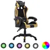 Image de VidaXL Fauteuil LED RVB - Doré et Noir