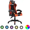 Image de VidaXL Fauteuil de jeux vidéo LED RVB - Orange/Noir