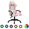 Image de vidaXL Fauteuil LED RVB - Rose/Noir