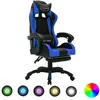 Image de vidaXL Fauteuil de Jeux LED RVB - Bleu/Noir
