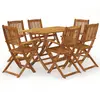 Image de vidaXL Ensemble à manger de jardin pliable 7 pcs bois d'acacia solide