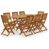 Image de vidaXL Ensemble à manger jardin - 9 pièces - Acacia solide