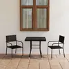 Image de vidaXL Ensemble de jardin 3 pcs - Résine tressée Noir