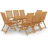 Image de vidaXL Ensemble à manger 9 pcs - Bois de teck massif