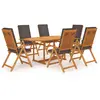 Image de vidaXL Ensemble à manger 7 pcs teck massif gris