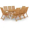 Image de vidaXL Ensemble à manger de jardin 9 pcs - Bois de Teck Massif
