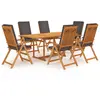 Image de vidaXL Ensemble de jardin 7 pcs - Bois de teck
