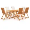 Image de vidaXL Ensemble à manger de jardin 7 pcs teck