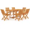 Image de vidaXL Ensemble de salle à manger de jardin 7 pcs - Teck massif