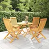 Image de vidaXL Ensemble à manger de jardin 5pcs Teck massif