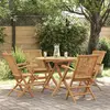 Image de vidaXL Ensemble à manger de jardin 5 pcs Bois de teck