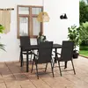 Image de vidaXL Ensemble à manger de jardin 5 pcs - Noir