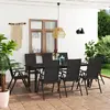 Image de VIDAXL Ensemble à manger de jardin 9 pcs - Noir