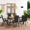 Image de vidaXL Ensemble à manger de jardin 7 pcs - Noir et Marron