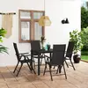 Image de vidaXL Ensemble à manger de jardin 5 pcs - Noir