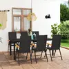 Image de vidaXL Ensemble à manger de jardin - Noir et Marron