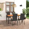 Image de VIDAXL Ensemble à manger de jardin 5 pcs Noir et marron