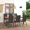 Image de vidaXL Ensemble à manger de jardin - Noir et marron