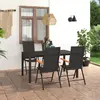 Image de vidaXL Ensemble à manger de jardin 5 pcs - Noir et Marron