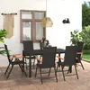 Image de vidaXL Ensemble à manger de jardin 7 pcs Noir Marron
