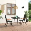 Image de vidaXL Ensemble à manger de jardin 3 pcs - Noir et Marron