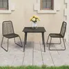 Image de vidaXL Ensemble à manger de jardin 3pcs PVC résine tressée noir