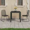 Image de vidaXL Ensemble à manger de jardin 3 pcs Noir PVC résine tressée
