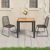 Image de Ensemble à manger de jardin 3 pcs PVC résine tressée noir et marron