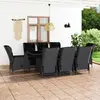 Image de vidaXL Ensemble à manger d'extérieur 9 pcs - Gris foncé