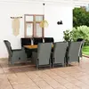 Image de vidaXL Mobilier à dîner 9 pcs Coussins Résine tressée Gris clair