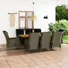 Image de vidaXL Mobilier à dîner jardin 9 pcs avec coussins - Résine tressée Marron