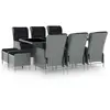 Image de vidaXL Mobilier à dîner 9 pcs avec coussins - Gris clair