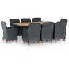Image de vidaXL Ensemble à manger de jardin 9 pcs - Gris foncé