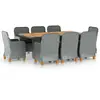 Image de vidaXL Ensemble à manger 9 pcs - Gris