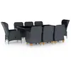 Image de vidaXL Ensemble à manger - 9 pcs - Résine tressée gris foncé
