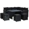 Image de vidaXL Salon de jardin - 6 pcs - Résine tressée noir