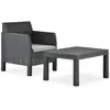 Image de vidaXL Salon de jardin 2 pcs en polypropylène anthracite