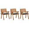 Image de vidaXL Chaises à manger de jardin - Acacia et coussins
