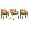 Image de vidaXL Chaises à manger de jardin - Ensemble de 3 - Acacia massif