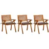 Image de vidaXL Chaises à manger de jardin avec coussins - Bois d'acacia