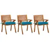 Image de vidaXL Chaises à manger jardin 3 pièces acacia