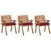 Image de vidaXL Chaises à manger de jardin, lot de 3