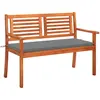 Image de vidaXL Banc de jardin avec coussin - 120 cm Bois d'eucalyptus