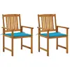 Image de vidaXL Chaises de jardin avec coussins - Bleu