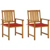 Image de VidaXL Chaises de jardin avec coussins - Acacia massif