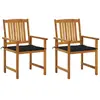 Image de vidaXL Chaises de jardin avec coussins lot de 2 - Bois d'acacia massif