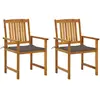 Image de vidaXL Chaises de jardin avec coussins, lot de 2