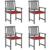 Image de vidaXL Chaises de jardin avec coussins